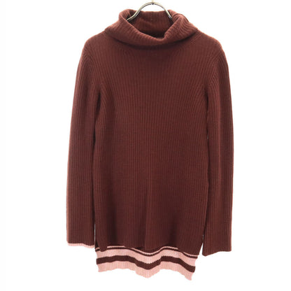 Composition C Attached Label Rib Turtleneck Brown Sweater Size 2