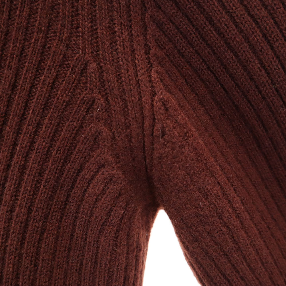 Composition C Attached Label Rib Turtleneck Brown Sweater Size 2