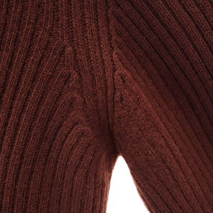 Composition C Attached Label Rib Turtleneck Brown Sweater Size 2