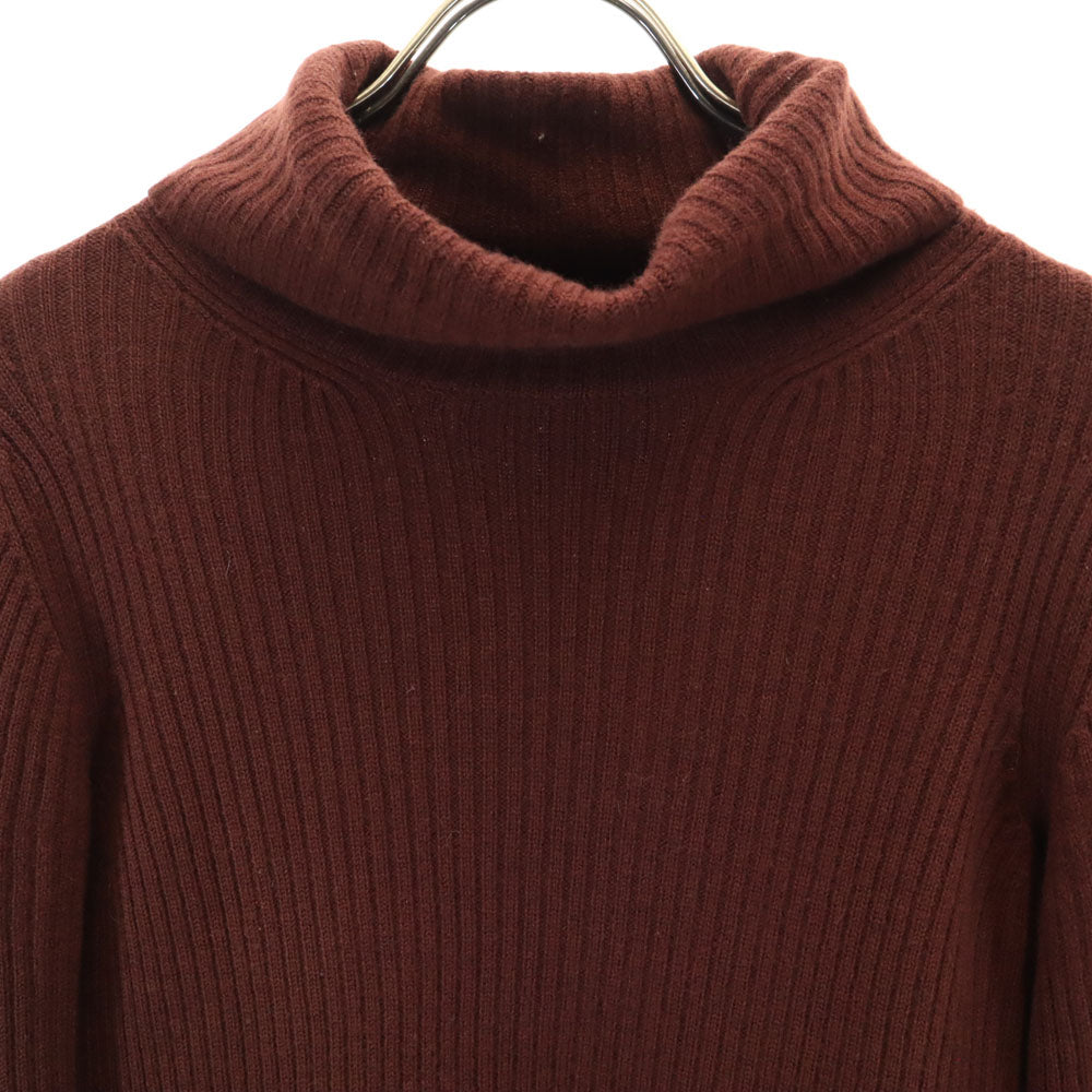 Composition C Attached Label Rib Turtleneck Brown Sweater Size 2