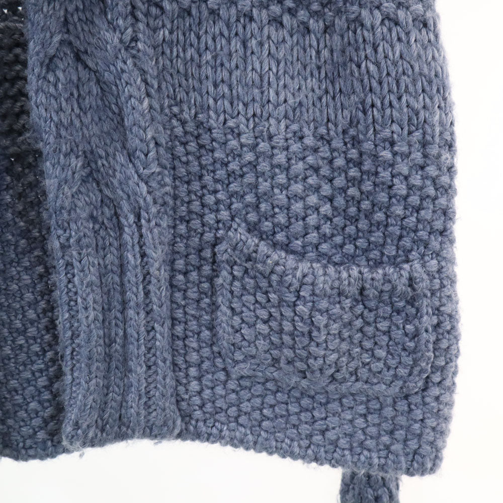 Valencia Knit Italian Wool Blend Cardigan Blue Gray Size 36