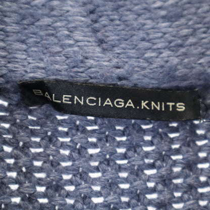 Valencia Knit Italian Wool Blend Cardigan Blue Gray Size 36