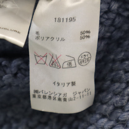 Valencia Knit Italian Wool Blend Cardigan Blue Gray Size 36