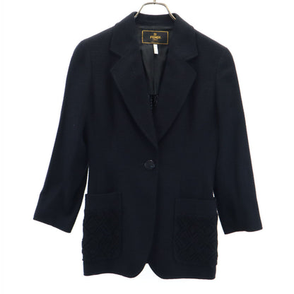FENDI Italian Silk Unconstructed Blazer Black Size 40
