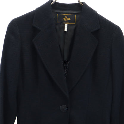 FENDI Italian Silk Unconstructed Blazer Black Size 40