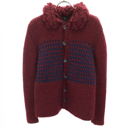 Y's Long Sleeve Knit Cardigan Bordeaux