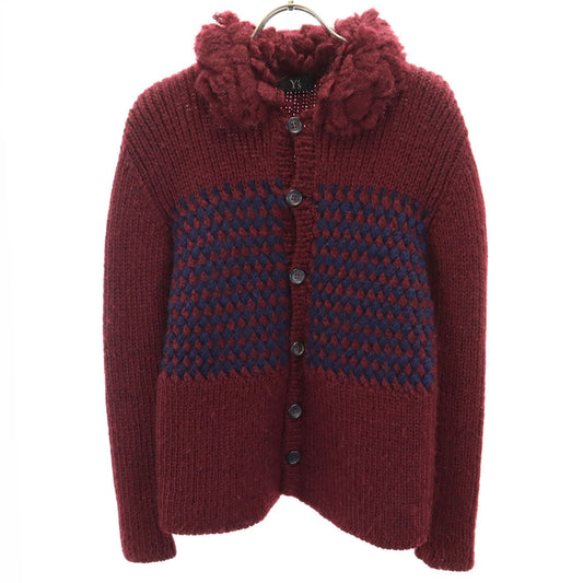 Y's Long Sleeve Knit Cardigan Bordeaux