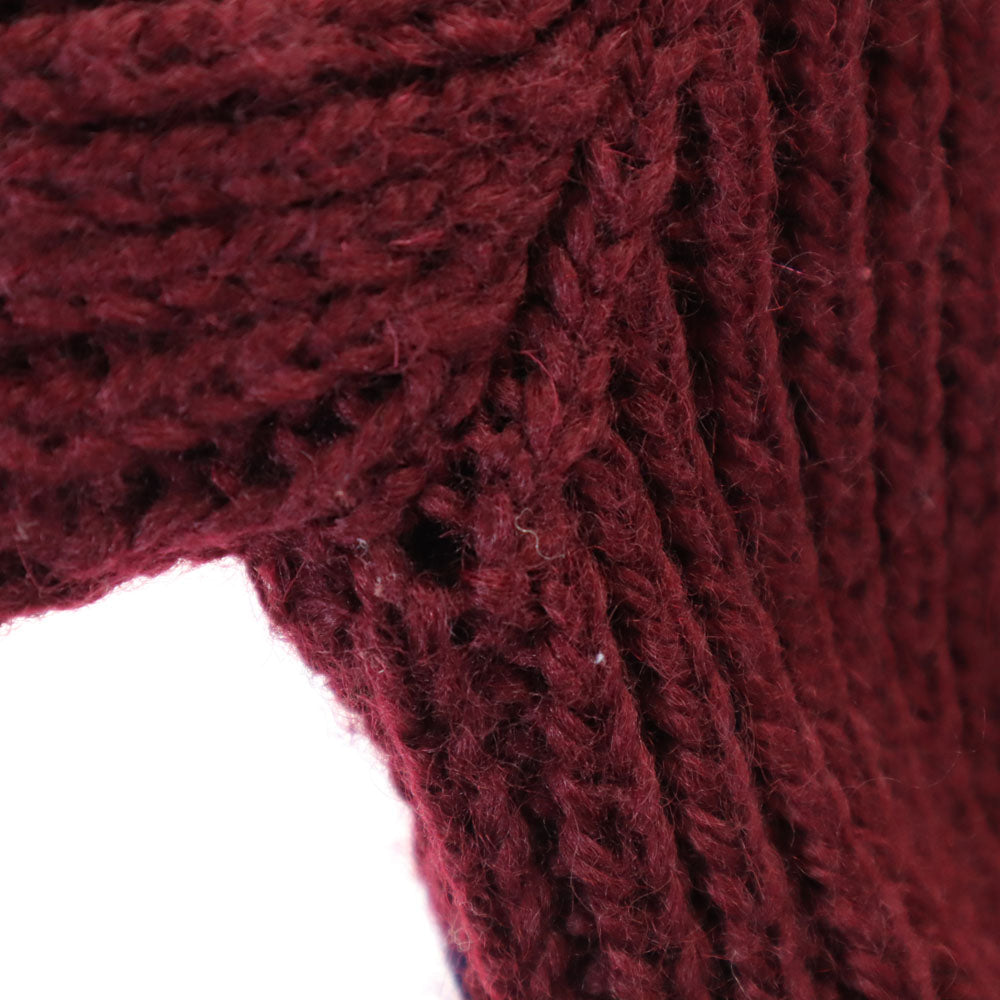 Y's Long Sleeve Knit Cardigan Bordeaux