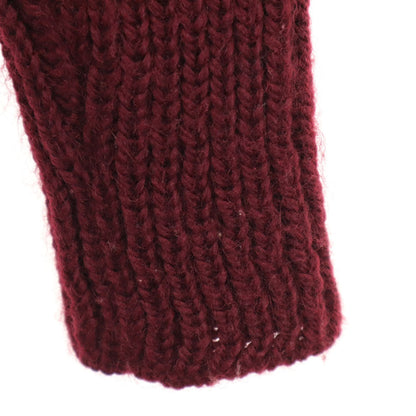 Y's Long Sleeve Knit Cardigan Bordeaux