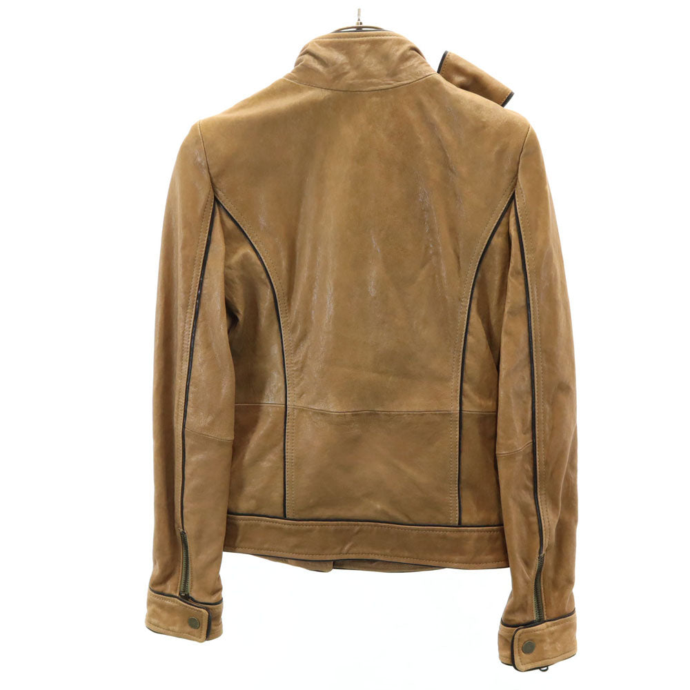 RED VALENTINO Biker Leather Jacket Brown Size 38