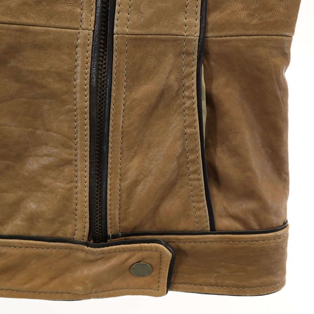 RED VALENTINO Biker Leather Jacket Brown Size 38
