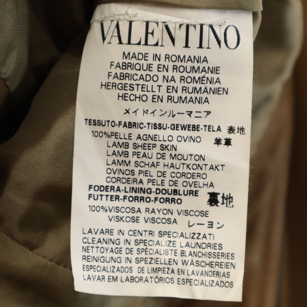 RED VALENTINO Biker Leather Jacket Brown Size 38
