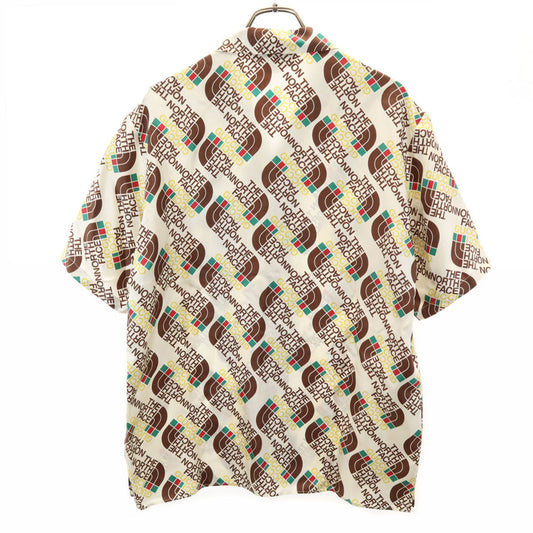 GUCCI TNF Collab Silk All-Over Logo Sleeve Shirt Size 46