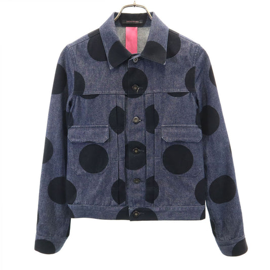 TAKESHI KOSAKA Polka Dot Denim Jacket Navy Size 1