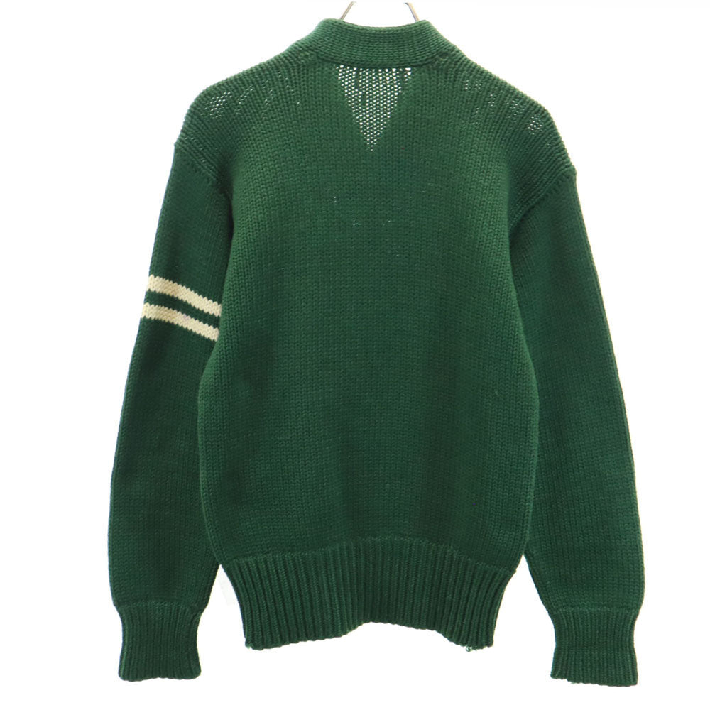 VINTAGE 40s 50s Lettered Patch Sweater Green