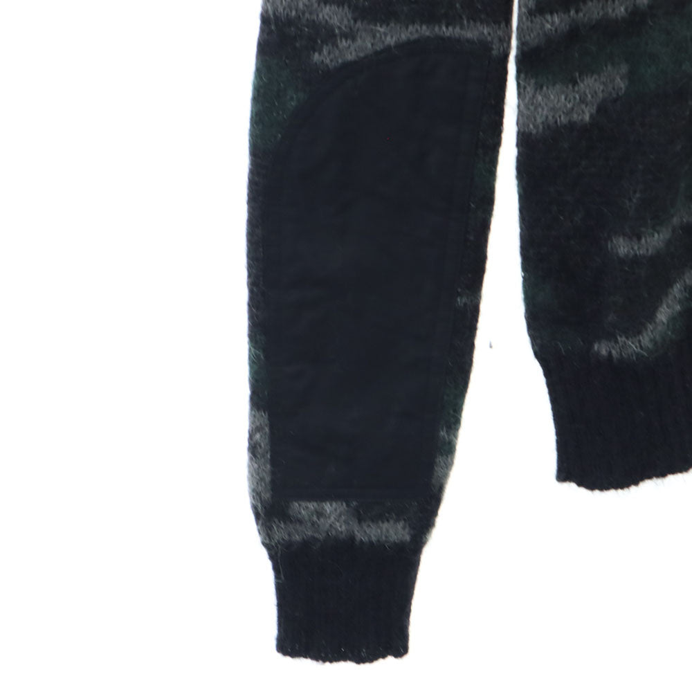 SAINT LAURENT Mohair Blend Camo Sweater Gray Size XS