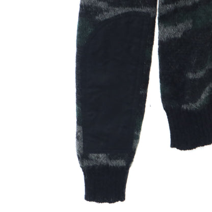 SAINT LAURENT Mohair Blend Camo Sweater Gray Size XS