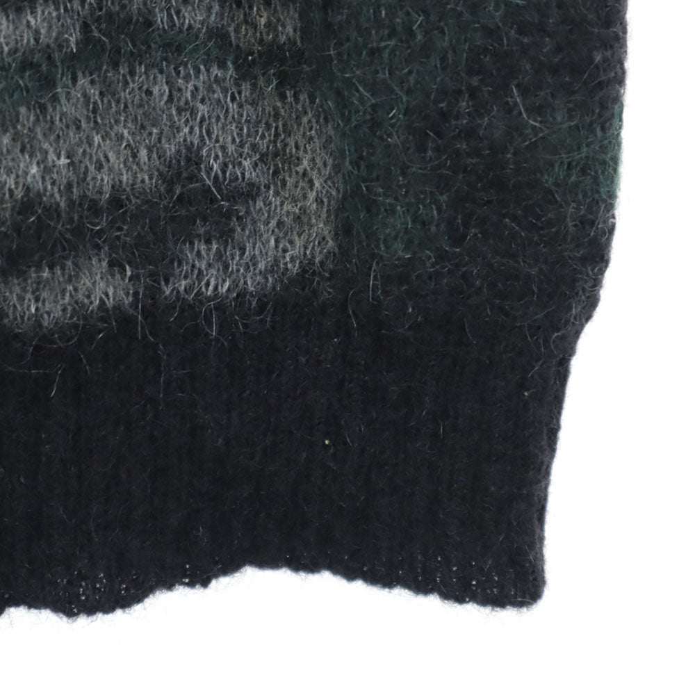 SAINT LAURENT Mohair Blend Camo Sweater Gray Size XS