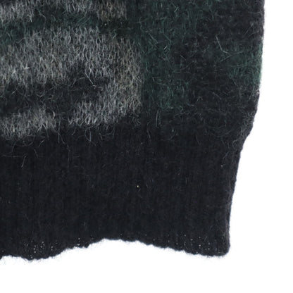 SAINT LAURENT Mohair Blend Camo Sweater Gray Size XS