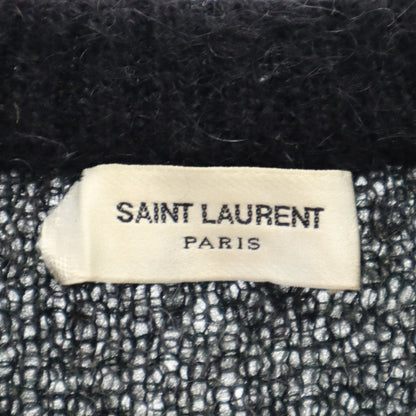 SAINT LAURENT Mohair Blend Camo Sweater Gray Size XS