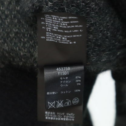 SAINT LAURENT Mohair Blend Camo Sweater Gray Size XS