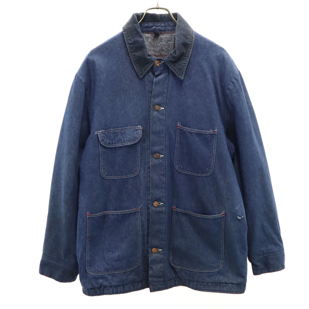 BLUE BELL 60s 70s Vintage Blanket Coverall Indigo Jacket Size 46