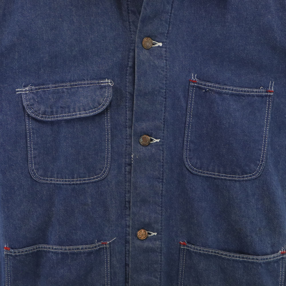 BLUE BELL 60s 70s Vintage Blanket Coverall Indigo Jacket Size 46