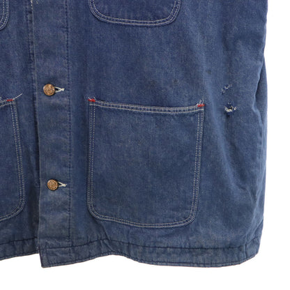 BLUE BELL 60s 70s Vintage Blanket Coverall Indigo Jacket Size 46