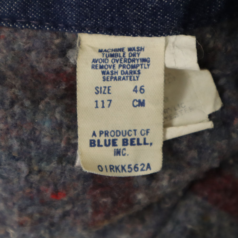 BLUE BELL 60s 70s Vintage Blanket Coverall Indigo Jacket Size 46