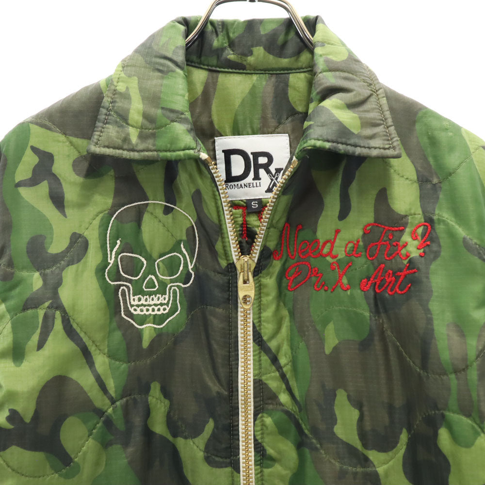 DR ROMANELLI USA Skull Camo Quilted Souvenir Jacket Size S