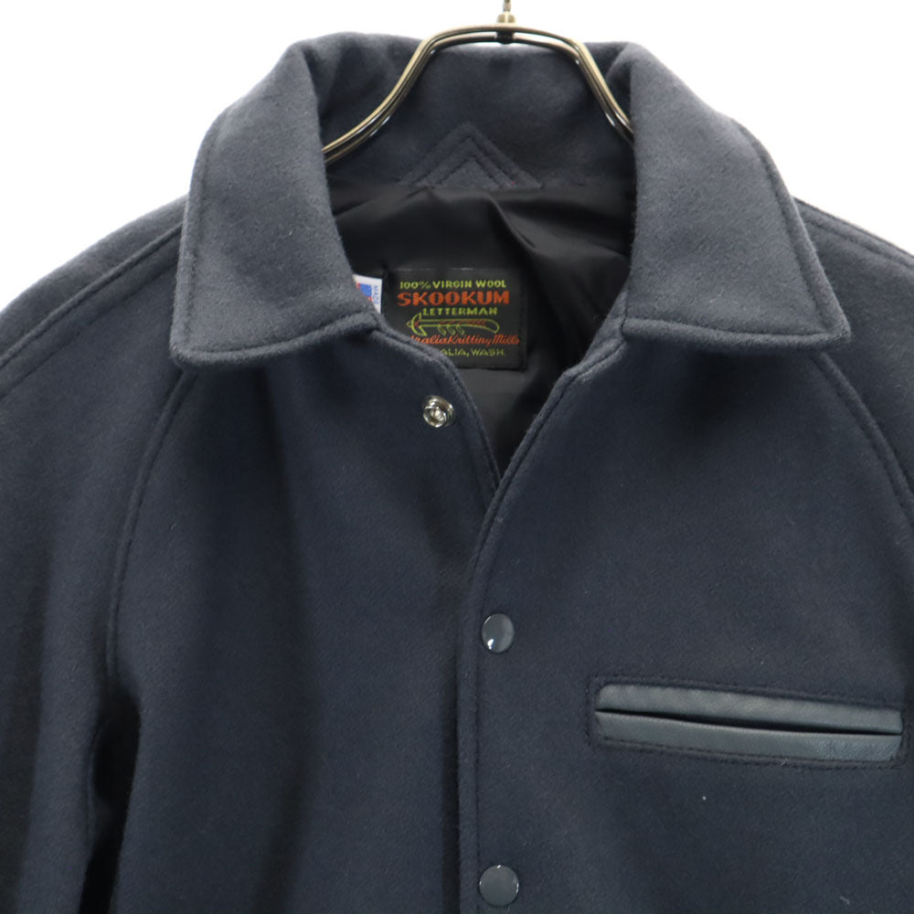 SKOOKUM USA Made Melton Varsity Jacket Charcoal Gray Size 36