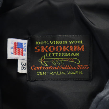 SKOOKUM USA Made Melton Varsity Jacket Charcoal Gray Size 36