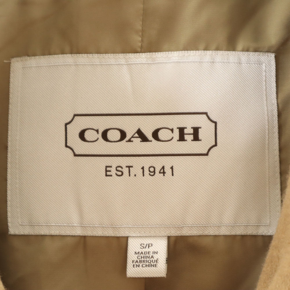 COACH 3/4 Sleeve Wool Coat Beige Size S