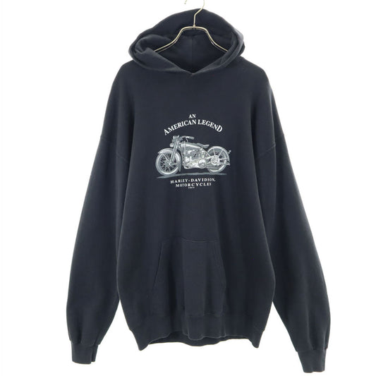 HARLEY DAVIDSON 90s Vintage Made in USA Hoodie Black Size L