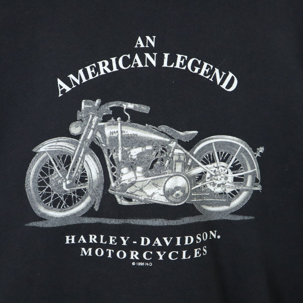 HARLEY DAVIDSON 90s Vintage Made in USA Hoodie Black Size L