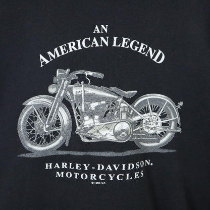 HARLEY DAVIDSON 90s Vintage Made in USA Hoodie Black Size L