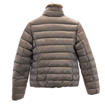 MONCLER Greige Down Jacket Mink Fur Trim