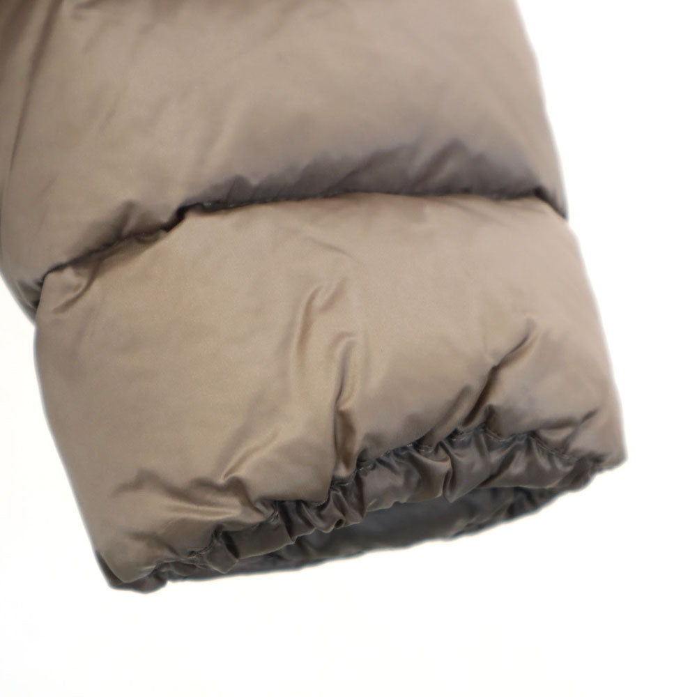 MONCLER Greige Down Jacket Mink Fur Trim