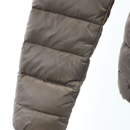 MONCLER Greige Down Jacket Mink Fur Trim