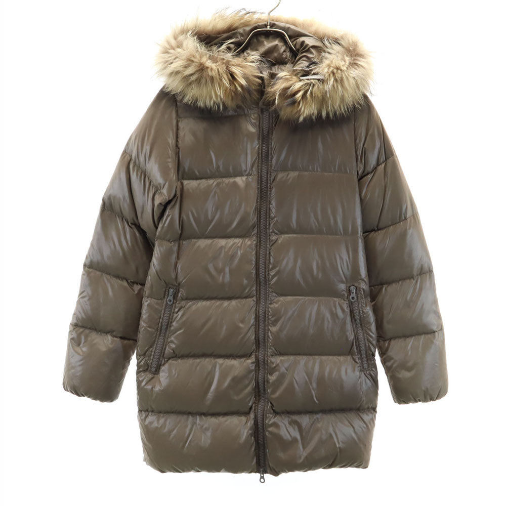 DUVETICA Long Sleeve Down Jacket Beige Size 40