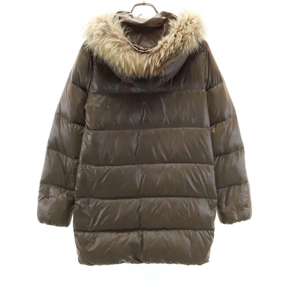 DUVETICA Long Sleeve Down Jacket Beige Size 40