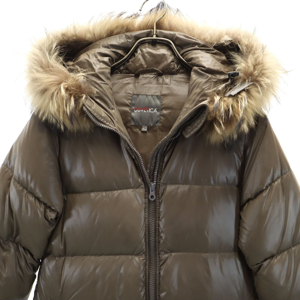 DUVETICA Long Sleeve Down Jacket Beige Size 40