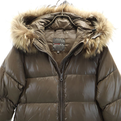 DUVETICA Long Sleeve Down Jacket Beige Size 40