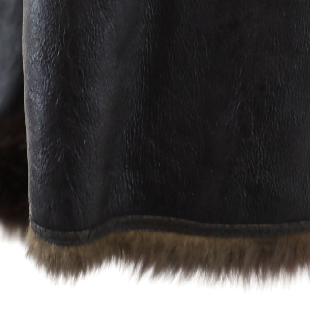 BALMAIN Rabbit Leather Jacket Brown Size JP 11
