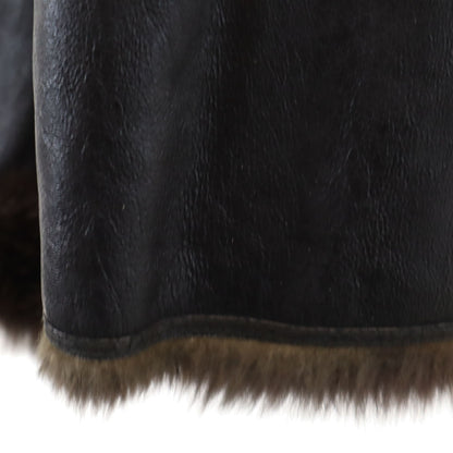 BALMAIN Rabbit Leather Jacket Brown Size JP 11