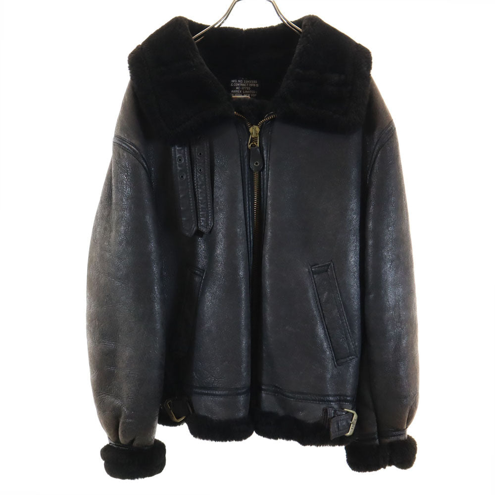 AVIREX Made in USA B-3 Flight Shearling Jacket Brown Size 36