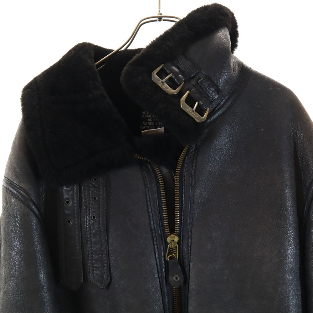AVIREX Made in USA B-3 Flight Shearling Jacket Brown Size 36