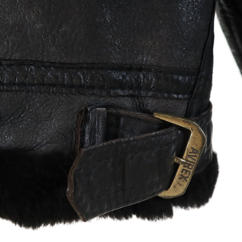 AVIREX Made in USA B-3 Flight Shearling Jacket Brown Size 36