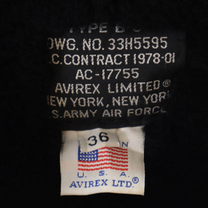 AVIREX Made in USA B-3 Flight Shearling Jacket Brown Size 36