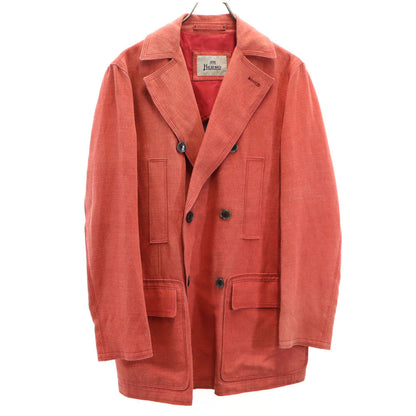Herno Italian Linen Double Breasted Jacket Orange-Red Size 48